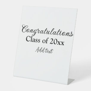 Signe De Table Félicitations de graduation simples clas d'ajout m