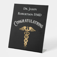 Félicitations Gold Caduceus Dentist Dental Dental 