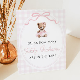 Signe De Table Fête bébé ours en peluche combien de Teddy Grahams
