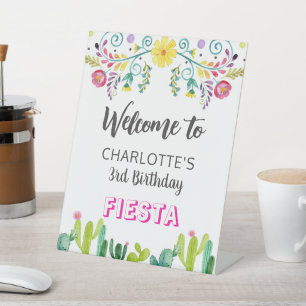Signe De Table Fête d'anniversaire, Affiche de bienvenue du piéde