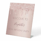 Fête d'anniversaire rose gold gouttes de bienvenue