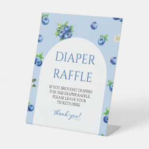 Signe De Table Fête de bébé aux bleuets Tirage au sort des couche