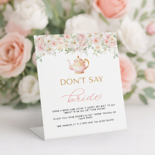 Signe De Table Fête de Mariée Thème Thé N'Appelez Pas La Mariée