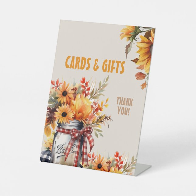 Signe De Table Fête des cartes et cadeaux de tournesol (Recto)