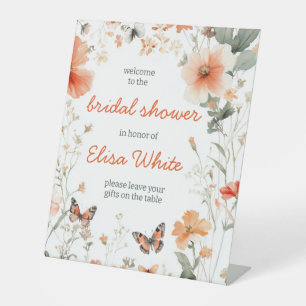 Signe De Table Fête des mariées d'aquarelle Papillon Meadow PERSO