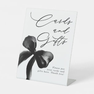 Signe De Table Fête des mariées de cartes et cadeaux Black Bow