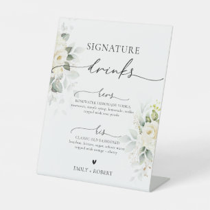 Signe De Table Fête des mariées de Roses blanches Signature Boiss
