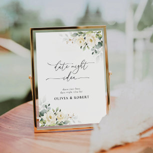 Signe De Table Fête des mariées des Roses blanches Date Idée noct