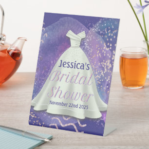 Signe De Table Fête des mariées Mariage Gown violet & Rose Gold G