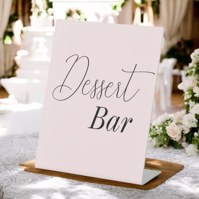 Signe De Table Fête des mariées Rose Dessert Bar (Créateur téléchargé)