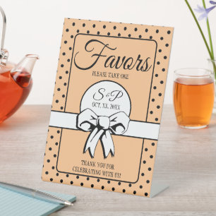 Signe De Table Fête des mariées Vintage Pois Pré