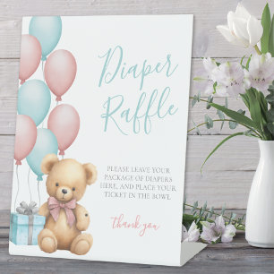 Signe De Table Fête Prénatale de Bébé Ours Tirage au Sort de Couc