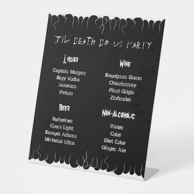 Signe De Table Feu noir et blanc (Recto)