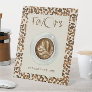 Signe De Table Fèves de café Baby shower Faveurs