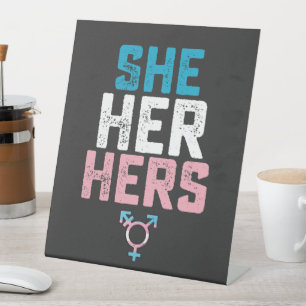 Signe De Table Fierté LGBT Elle A Ses Prononononounes Transgenres