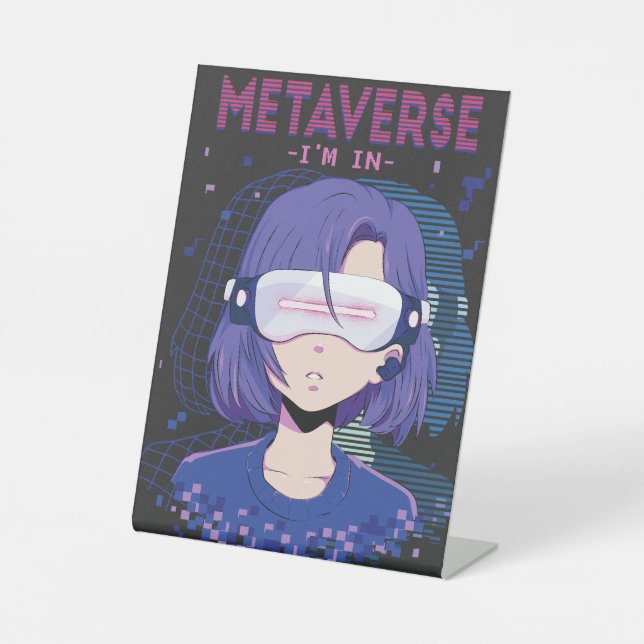 Signe De Table Fille d'anime lunettes de réalité virtuelle Pannea (Recto)