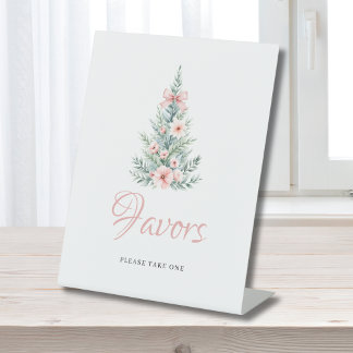 Signe De Table Fille de Noël rose Baby shower Favoriser