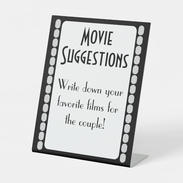 Signe De Table Film Strip Movie Suggestion Livre d'Invité Idée Si (Recto)