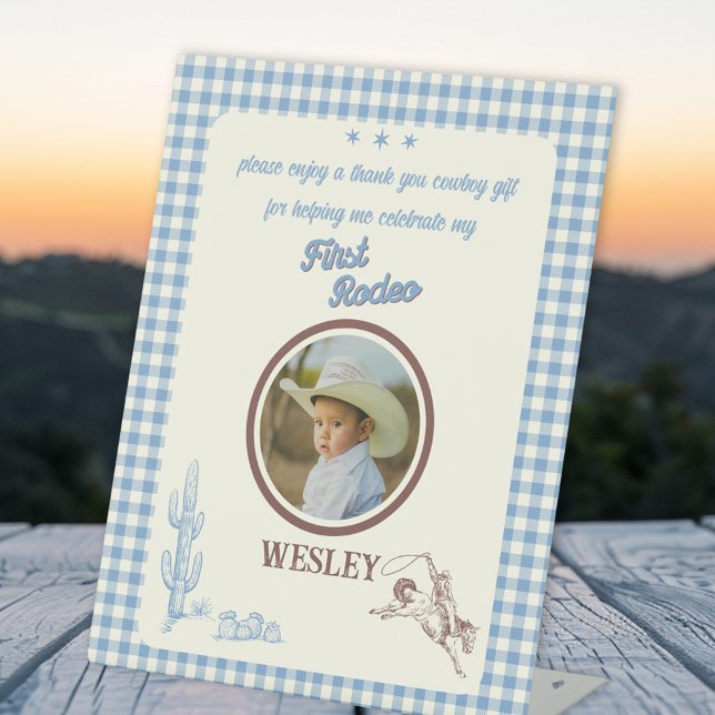 Signe De Table First Rodeo Western Cowboy Party Favor (First Rodeo Western Cowboy Party Favor Pedestal Sign
)