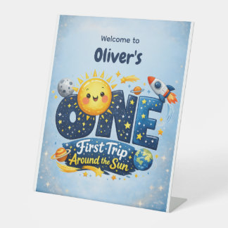 Signe De Table First Trip Around the Sun First Birthday Welcome