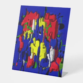 Signe De Table fissures en bleu, abstraite