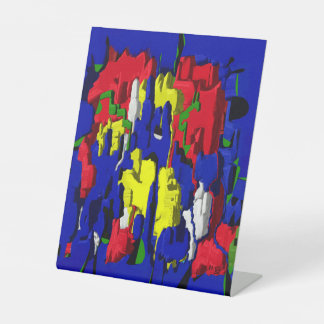 Signe De Table fissures en bleu, abstraite