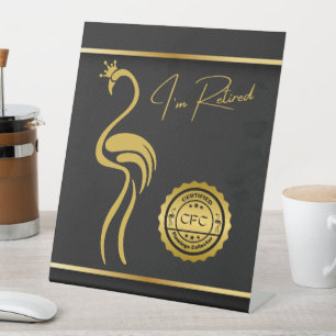 Signe De Table Flamant rose certifié retraité Collector Black Gol