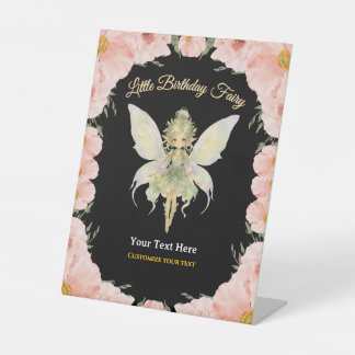 Signe De Table Fleur aquarelle petite fée anniversaire votre text