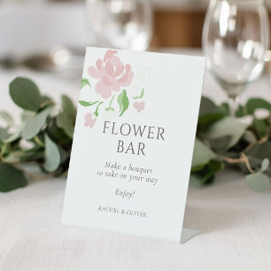 Signe De Table Fleur blanche Table de mariage Flower Bar