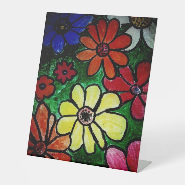 Signe De Table fleur colorée (Recto)