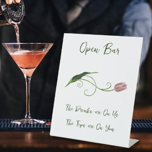 Signe De Table Fleur de tulipe rose