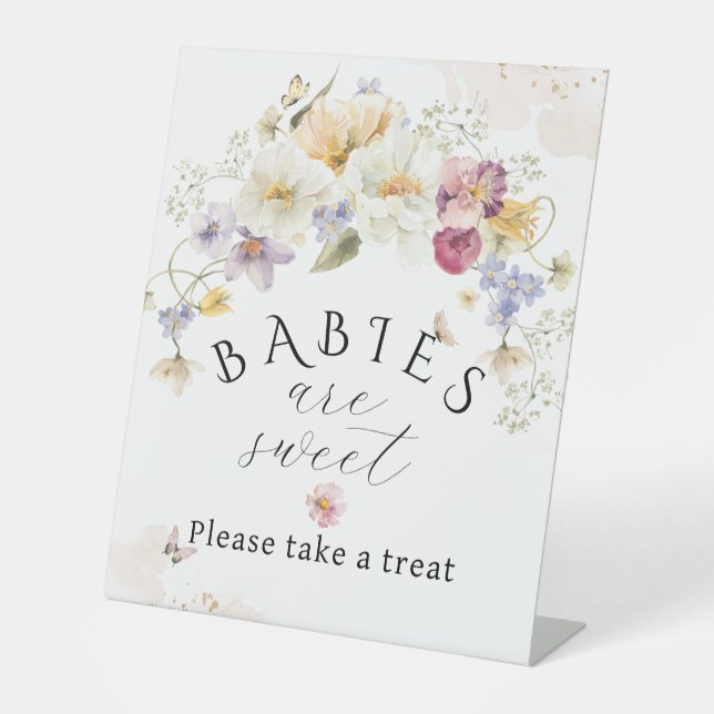 Signe De Table Fleur Fleur sauvage Russe Baby shower doux et doux (Recto)