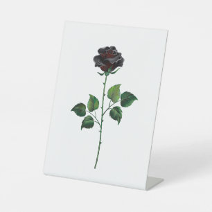 Signe De Table Fleur rose noire