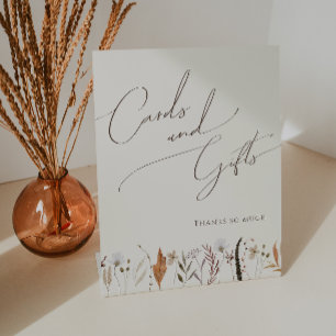 Signe De Table Fleur sauvage d'automne Boho   Cartes et cadeaux b
