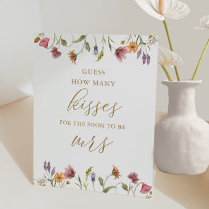 Signe De Table Fleur sauvage Devine combien de baisers jeu nuptia