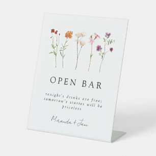 Signe De Table Fleur sauvage Lesbian Pride Floral Mariage Open Ba