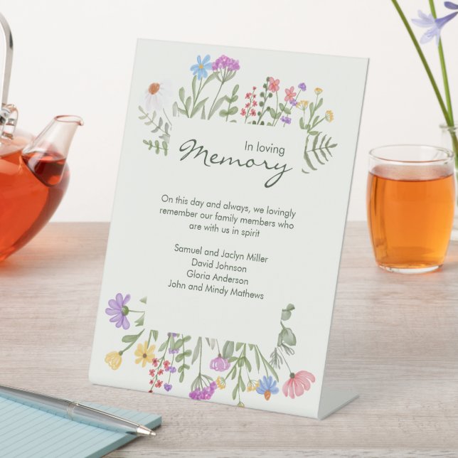 Signe De Table Fleur sauvage Rustique Moderne En Mariage Memoriam (In SItu)