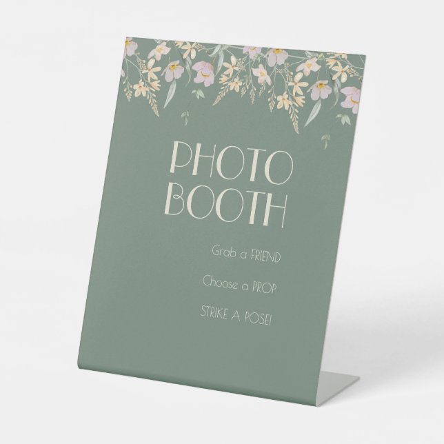 Signe De Table Fleur sauvage Sage Deco Mariage Photo Booth (Recto)