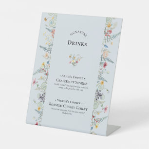 Signe De Table Fleur sauvage simple Fern Dusty Blue Signature Boi