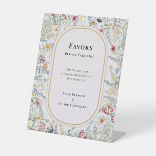 Signe De Table Fleur sauvage vintage Fern Lavender Faveurs de mar