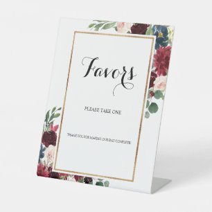 Signe De Table Fleurs Bourgogne Faveur Mariage S'Il Vous Plaît Pr