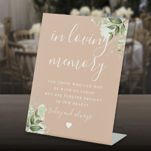 Signe De Table Fleurs de deuil élégantes en vert et beige pour ma