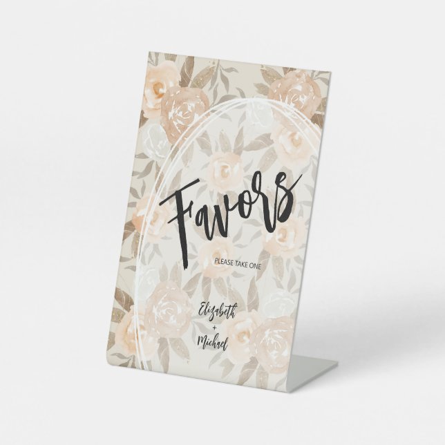 Signe De Table Fleurs de Pêche rustiques FAVORISE Mariage (Recto)