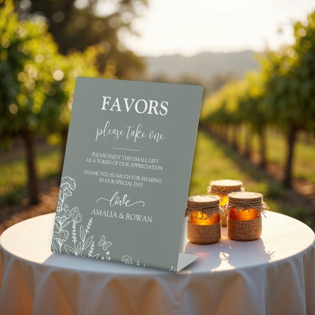 Signe De Table Fleurs de prairie privilégient le Mariage (Créateur téléchargé)