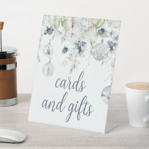 Signe De Table Fleurs d'hiver Cartes de douche et cadeaux