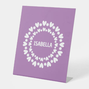 Signe De Table Fleurs Et Coeurs Nom