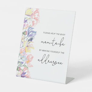 Signe De Table Fleurs pour aider la future maman occupée à adress