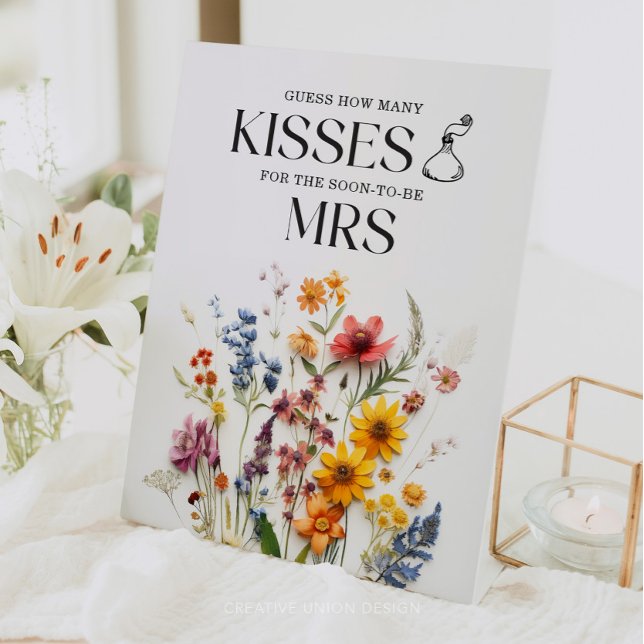 Signe De Table Fleurs Pressées Fleur Sauvage Combien de Bisous Pa (Créateur téléchargé)