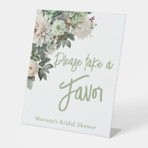 Signe De Table Fleurs vertes Sage Faveur Florale
