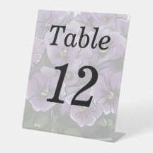 Fleurs Violettes Élégantes Table Numéro de Mariage
